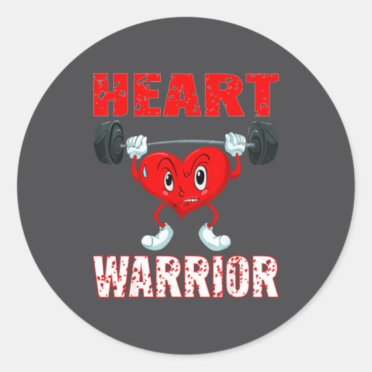 Heart Disease Awareness Heart Warrior Wear Red Hea ラウンドシール (正面)
