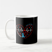 Heart Disease Awareness Heartbeat Survivor Warrior コーヒーマグカップ (左)