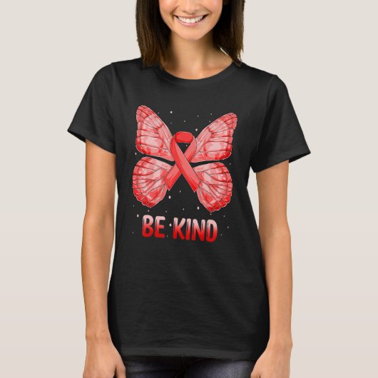 Heart Disease Awareness Kindness Butterfly Ribbon  Tシャツ (正面)