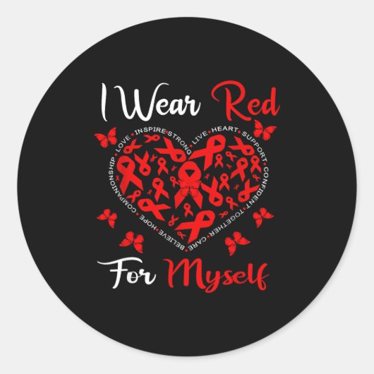 Heart Disease Awareness Month Open Heart Diseases  ラウンドシール (正面)