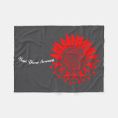 Heart Disease Awareness Month Sunflower For Women  フリースブランケット (正面(横))
