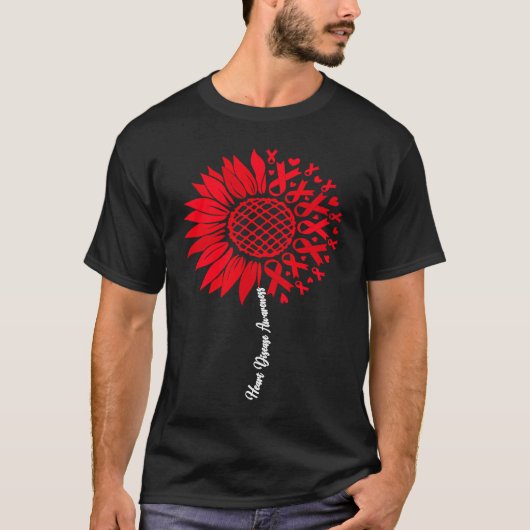 Heart Disease Awareness Month Sunflower For Women  Tシャツ (正面)