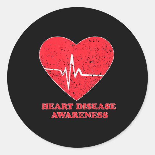 Heart Disease Awareness -national Wear Red Shirt D ラウンドシール (正面)
