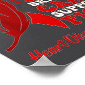 Heart Disease Awareness Red Butterflies Ribbon Sup ポスター (角)