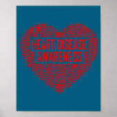 Heart Disease Awareness Red Heart Gift February We ポスター (正面)