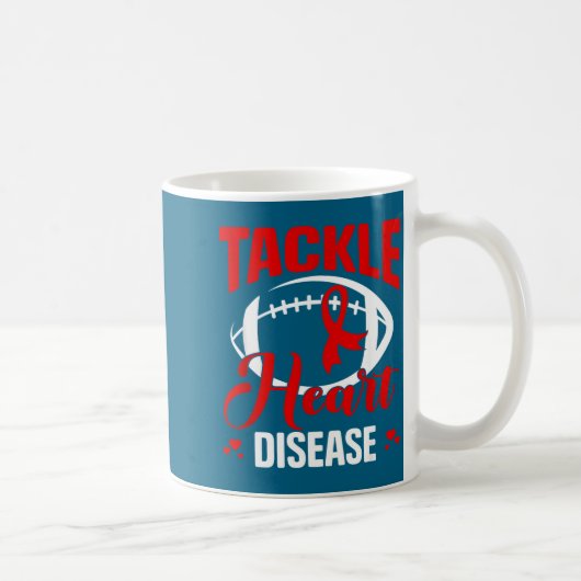 Heart Disease Awareness Red Heart Tackle Heart Dis コーヒーマグカップ (右)