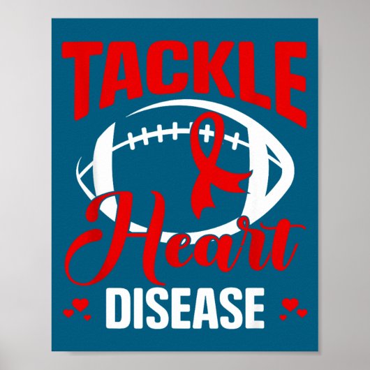 Heart Disease Awareness Red Heart Tackle Heart Dis ポスター (正面)