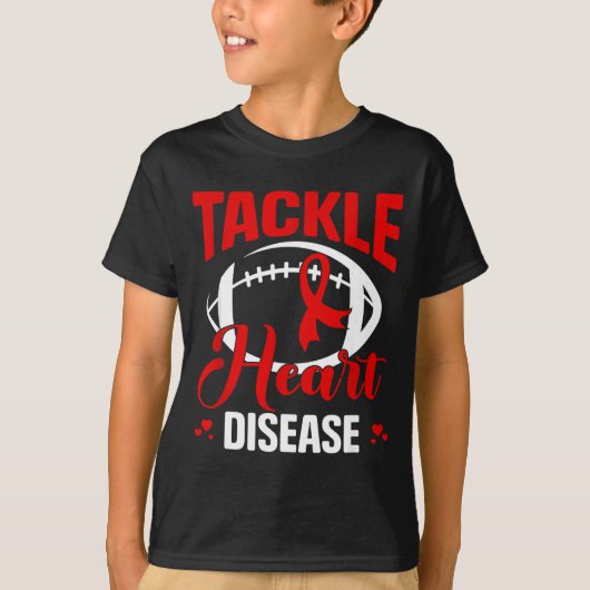 Heart Disease Awareness Red Heart Tackle Heart Dis Tシャツ (正面)