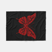 Heart Disease Awareness Red Ribbon &amp; Heart Hea フリースブランケット (正面(横))