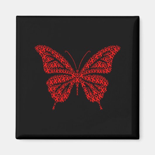 Heart Disease Awareness Red Ribbon &amp; Heart Hea マグネット (正面)