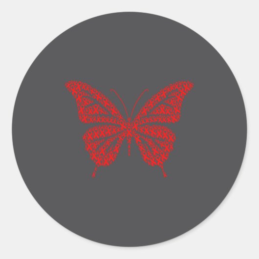 Heart Disease Awareness Red Ribbon & Heart Hea ラウンドシール (正面)