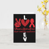 Heart Disease Awareness Red Ribbon Heart Attack Su カード (黄色い花)