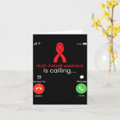 Heart Disease Awareness Red Ribbon Heart Attack Su カード (黄色い花)