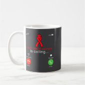Heart Disease Awareness Red Ribbon Heart Attack Su コーヒーマグカップ (左)