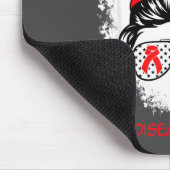 Heart Disease Awareness Red Ribbon Heart Messy Bun マウスパッド (コーナー)