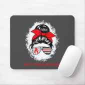 Heart Disease Awareness Red Ribbon Heart Messy Bun マウスパッド (マウス)