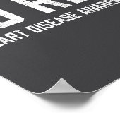 Heart Disease Awareness Shirt Go Red Heart Disease ポスター (角)