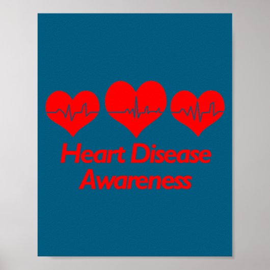 Heart Disease Awareness Shirt - Heart Health ポスター (正面)