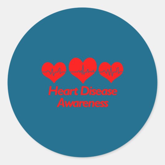 Heart Disease Awareness Shirt - Heart Health  ラウンドシール (正面)