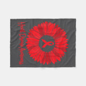 Heart Disease Awareness Sunflower Go Red Women Hea フリースブランケット (正面(横))