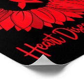 Heart Disease Awareness Sunflower Go Red Women Hea ポスター (角)