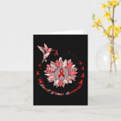 Heart Disease Awareness Sunflower Hummingbird Ribb カード (黄色い花)