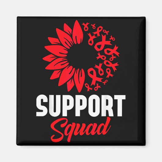 Heart Disease Awareness Support Squad Stroke Blood マグネット (正面)