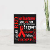 Heart Disease Chd Awareness Red Ribbon Apparel  カード (正面)