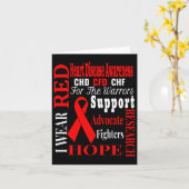 Heart Disease Chd Awareness Red Ribbon Apparel  カード (黄色い花)