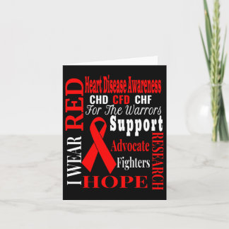 Heart Disease Chd Awareness Red Ribbon Apparel  カード