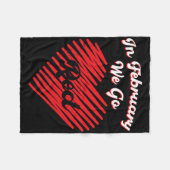 Heart Disease February Wear Red Heart Disease Awar フリースブランケット (正面(横))