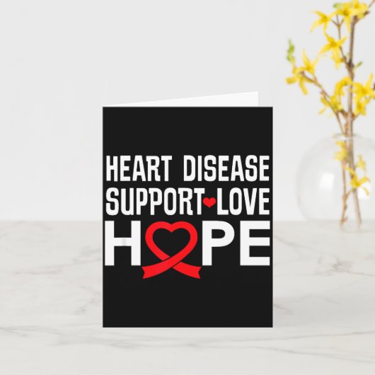 Heart Disease Suprt Love Hope Red Ribbon  カード (黄色い花)