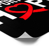 Heart Disease Suprt Love Hope Red Ribbon ポスター (角)