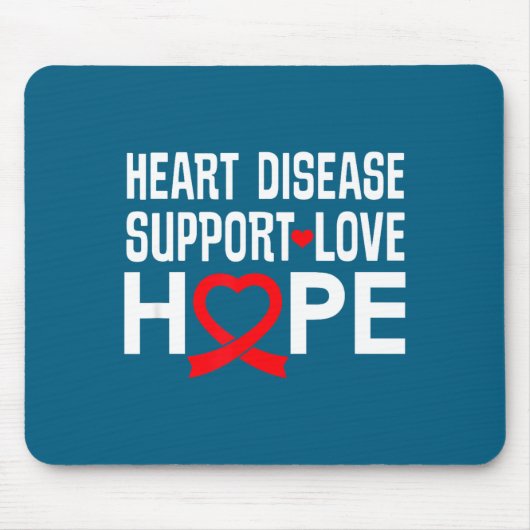 Heart Disease Suprt Love Hope Red Ribbon  マウスパッド (正面)