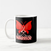 Heart Disease Warrior Butterfly Red Heart Disease コーヒーマグカップ (左)