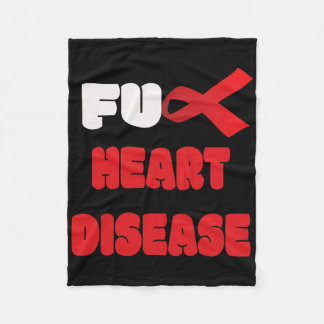 Heart Disease Warrior Health Ribbon Faith  フリースブランケット