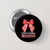 Heart Disease Warrior Red Ribbon Heart Disease Awa 缶バッジ (正面&裏面)