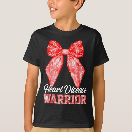 Heart Disease Warrior Red Ribbon Heart Disease Awa Tシャツ (正面)