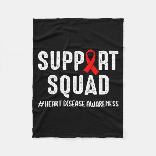 Heart Disease Warrior Support Squad Heart Disease  フリースブランケット (正面)