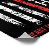 Heart Disease Warrior Us Flag  ポスター (角)