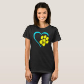 Heart Dog Paw Print Menorah Hanukkah Chanukah Jewi Tシャツ (正面フル)