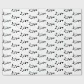Heart Dog Paw Print With Love Text ラッピングペーパー (フラット)