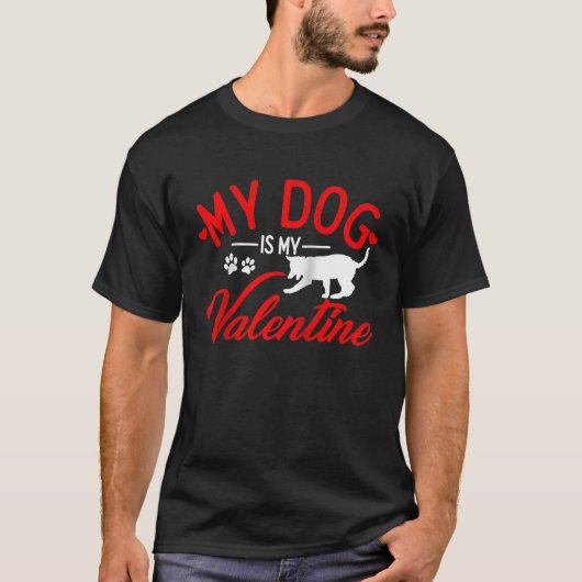 Heart Dog Valentine's Day Dog Mom Dad Date Single  Tシャツ (正面)