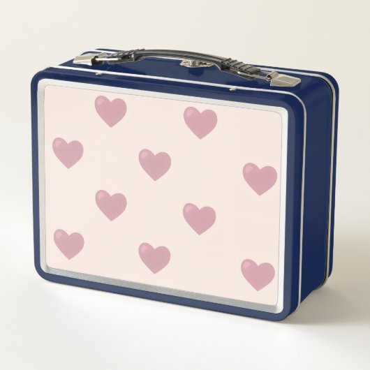 Heart Drawing I Custom Name メタルランチボックス (裏面)