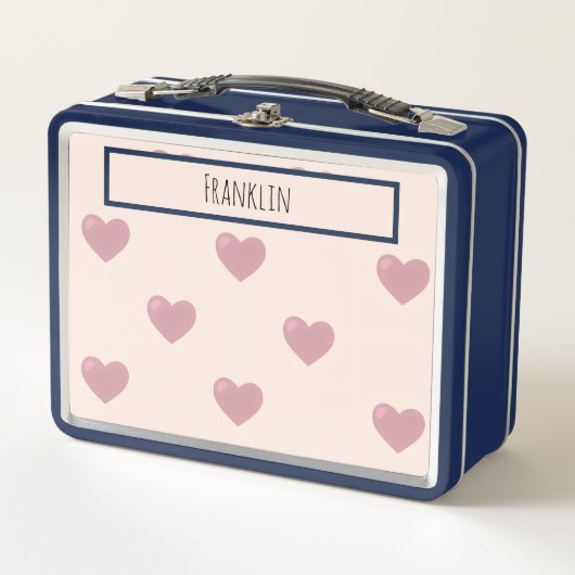 Heart Drawing I Custom Name メタルランチボックス (正面)