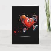 Heart Dunking Valentines Day Basketball Kids  カード (正面)