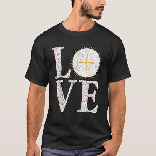 Heart Eucharist Christian Catholic 1st Holy Commun Tシャツ (正面)
