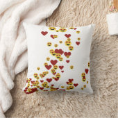 Heart Eye Emoji Throw Pillow クッション (ブランケット)