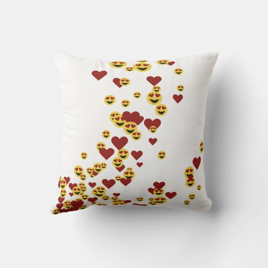 Heart Eye Emoji Throw Pillow クッション (裏面)