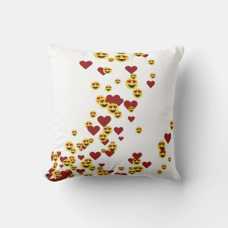 Heart Eye Emoji Throw Pillow クッション